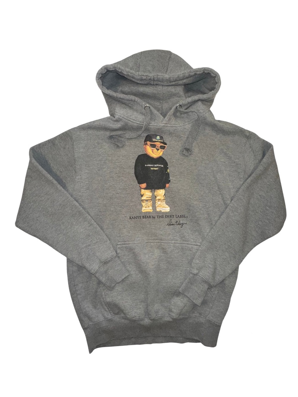 The Dirt Label Kanye Bear Sunday Service Hoodie Gray M